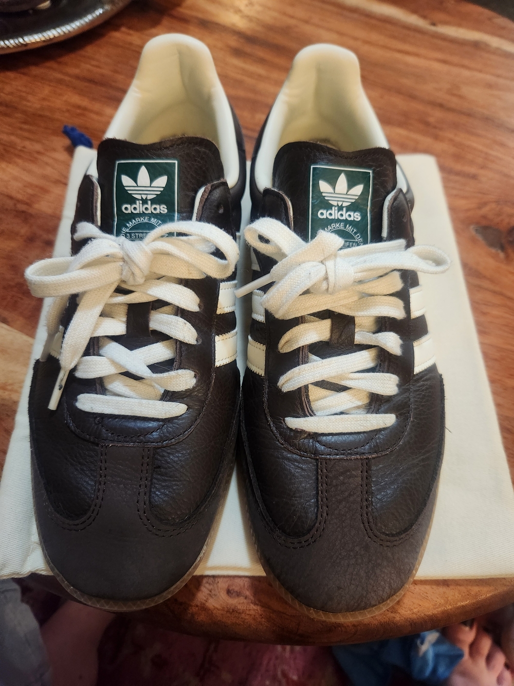 Adidas Brown and White Classic Sambas